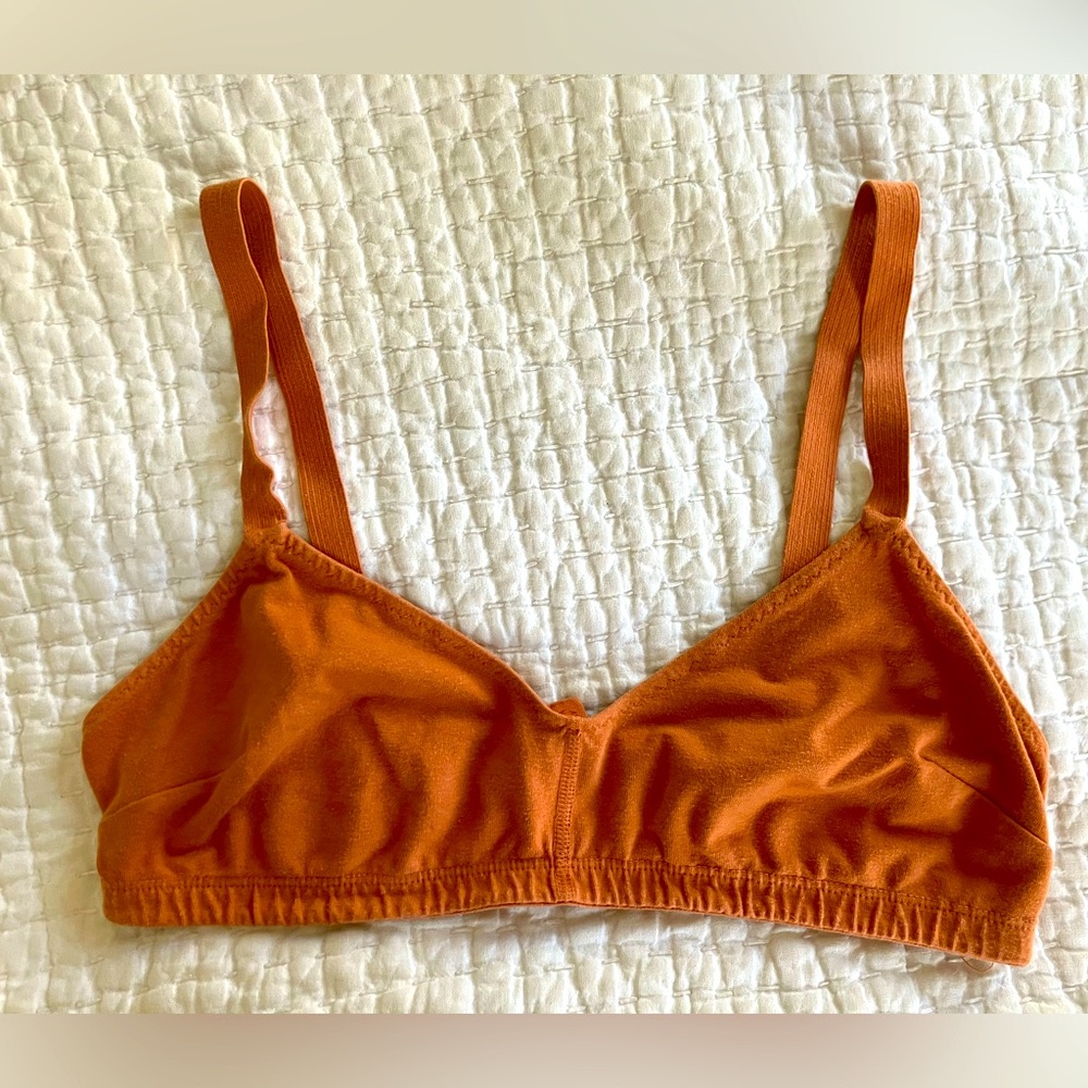 Pansy full bra size large orange rust